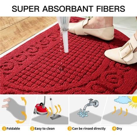 Lune Tapis Entree Interieur, Durable Tapis Antiderapant, Paillasson Interieur, Tapis Absorbants, Entree Mat, Paillassons pour (1/4)