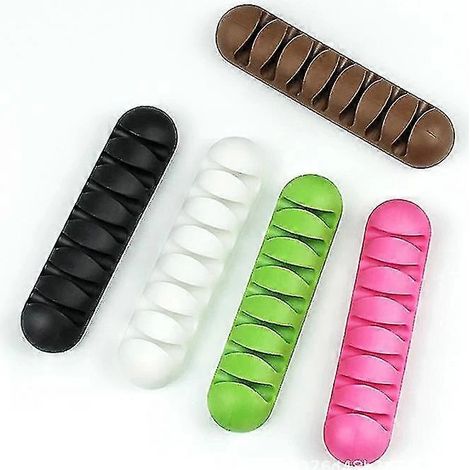 Lot de 6 attaches-câbles, organisateurs de câbles auto-adhésifs résistants pour une gestion optimale des câbles et un bureau bien rangé.