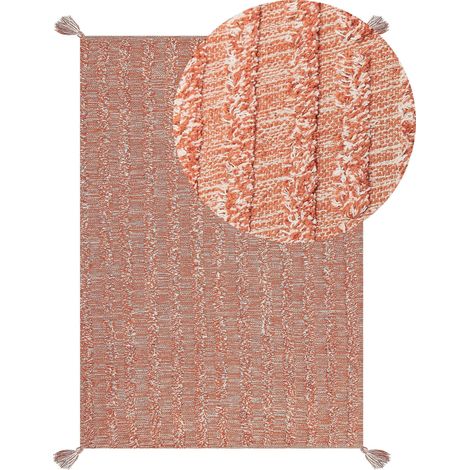 Teppich MUGLA Orange 140 x 200 cm Baumwolle