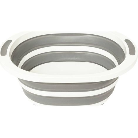 Bassine retractable 8l avec bouchon de vidange gris et blanc - 5five