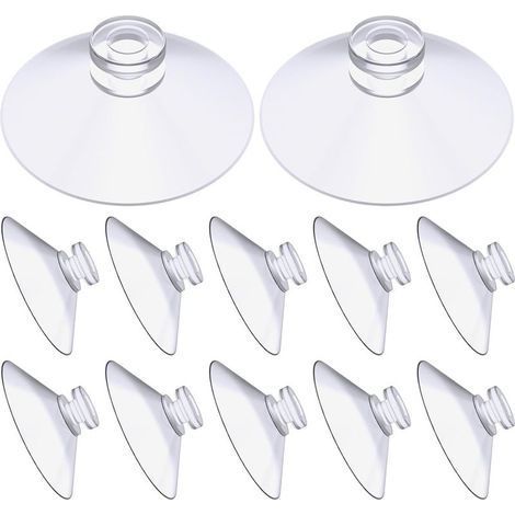 Ventouse, 12 Pièces Ventouse Table en Verre, Mini Ventouse, Extra Fortes PVC Suspension Rideau Isolant Ventouse, Simple Ventouses Transparentes pour Verre, Carrelage, Murales(30mm)-Chrom (1/5)