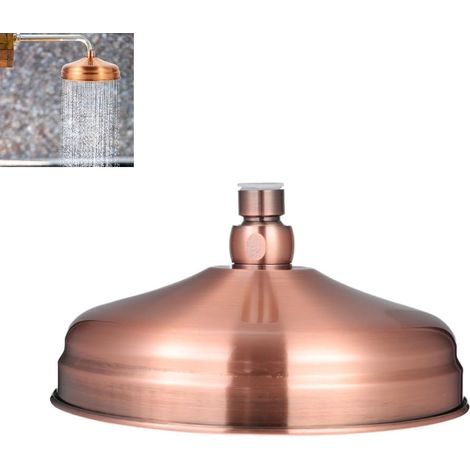 Pommeau De Douche En Cuivre Antique 20Cm Avec Buse De Douche Cuivre Vintage Pour Salle De Bain Arroseur De Remplacement Facile (1/5)