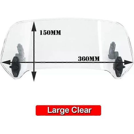 Extension de déflecteur de pare-brise réglable à fixation par pince pour BMW R1250GS, F650GS et F900XR (2023) pour Kawasaki Versys 650/1000 (grand modèle transparent). (1/5)
