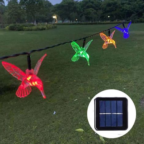 Guirlande Lumineuse Solaire Forme Colibri - 6,5 m - 30 LED - Extérieur Jardin Clôture Terrasse - 1 Pièce (1/5)