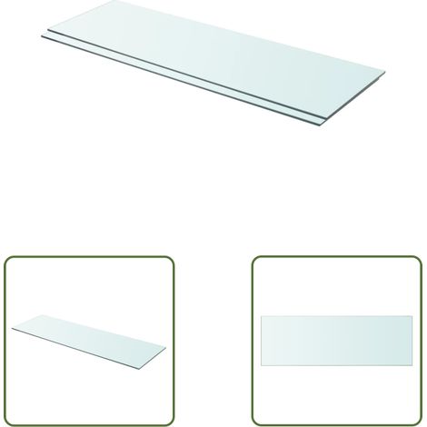 The Living Store Panneaux d'étagère 2 pcs Verre Transparent 90 x 30 cm - Etagere Murale - Étagère Transparente - Étagère Verre Trempé - Décoration Murale - Rangement Mural (1/3)