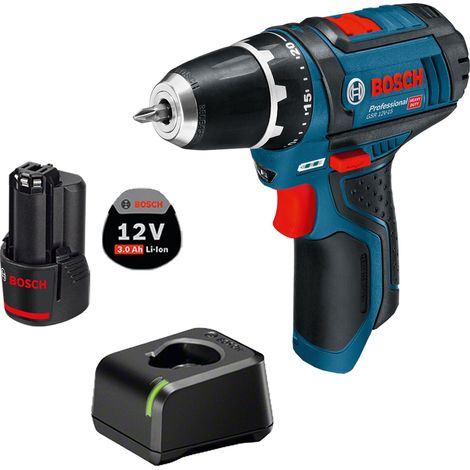 Perceuse-visseuse sans fil GSR 12V-15 Bosch / 1x batterie 3,0 Ah + chargeur
