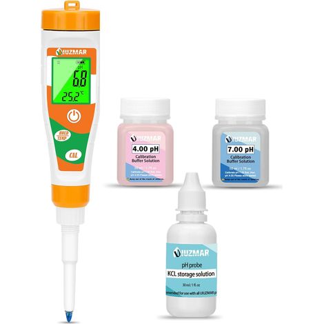 pH Mètre Alimentaire Testeur de pH Numérique pH Metre Électronique Mesure le pH et Température pour Piscine Pâte Sushis Riz, Spa, Aquarium, Eau Potable (1/5)