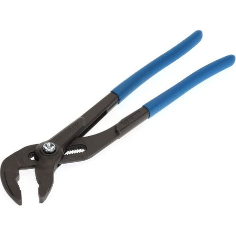 Pince multiprise, largeur réglable 44 mm max., réglage par bouton poussoir, protection anti-pincement, plate, chromée, 142 12 TL (1/5)