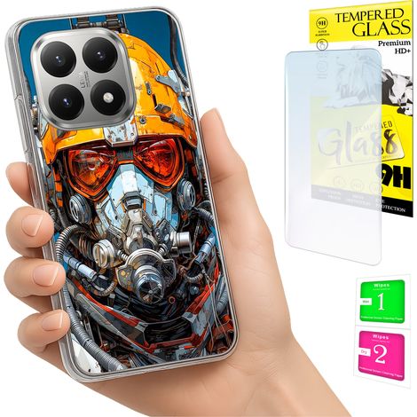 Custodia per Xiaomi 15T, cover posteriore con vetro temperato 9H. (1/5)