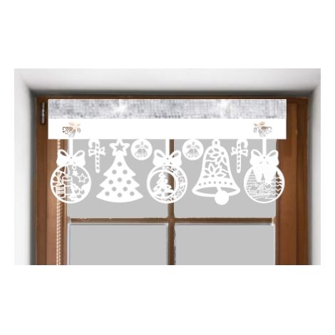 Mantovana natalizia per tenda da cucina, decorazione per tenda 90x40 cm
