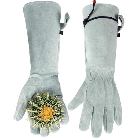 Gants de protection contre les épines - Moufles longues pour le travail - Gants de protection contre les mauvaises herbes - Pour jardin et arrière-cour, pelouse, terrasse, aménagement paysager, roses (1/5)