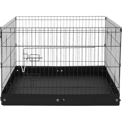 Mophorn recinto per cani, 4 pezzi 24 x 36 in pannelli metallici, recinto pieghevole per esercizi per animali domestici, con porta e fondo in tessuto Oxford, per cani, gatti, piccoli animali