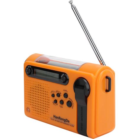Radio portable FM/AM à bande complète, rechargeable solaire, avec lampe torche intégrée pour les situations d'urgence (1/5)