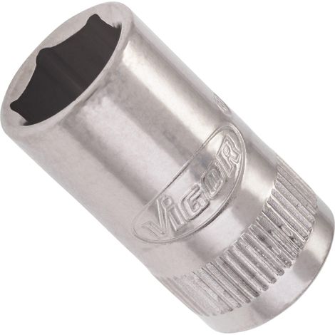 VIGOR Innenvierkant Antrieb 6,3 = 1/4 Zoll Steckschlüssel-Einsatz Außensechskant-Profil V2421N ∙ Vierkant hohl 6,3 mm (1/4 Zoll) ∙ Außen-Sechskant Profil ∙ 9 ∙ Gesamtlänge: 25 mm (1/2)