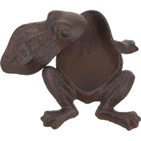 Boîte à Clef Décorative en Fer Forme Grenouille pour Jardin, Étui de Rangement pour Clés Fonction de Diversion de Cache-clés Sécurisée (1/5)