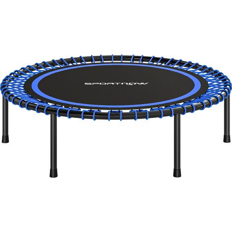 Trampolino Elastico Fitness Ø114x31 cm a 36 Corde in Acciaio e PP Blu (1/5)