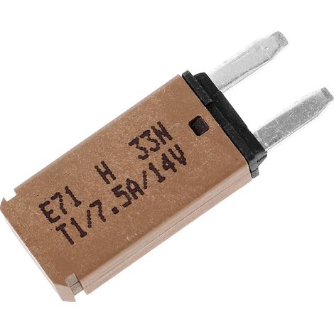 Mini Fusible Voiture 14vdc 7,5a en Cuivre Nickelé et Plastique, Fusible Réarmable pour Réparation D'urgence et Installation Facile Camping-cars et Voitures (1/5)