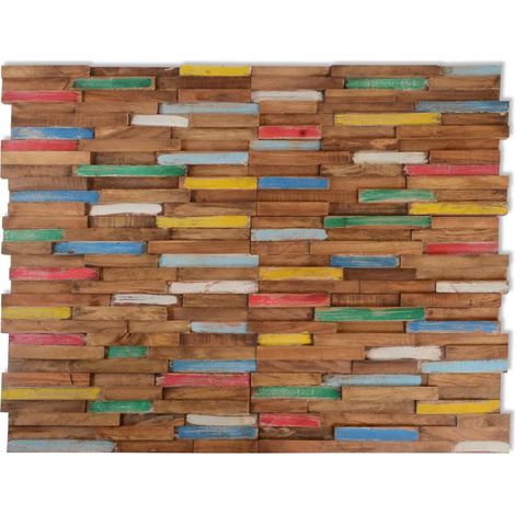 Panneaux de revêtement mural 10 pcs 1,03 m² Bois de teck solide CFW89346 (1/5)