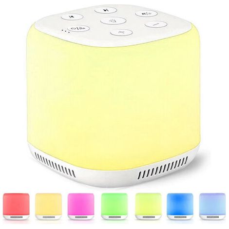Máquina de sonidos para bebés – 34 sonidos relajantes, luz táctil, ruido blanco portátil, temporizador de sueño, función de siesta. Ideal para viajes (Amarillo) (1/5)