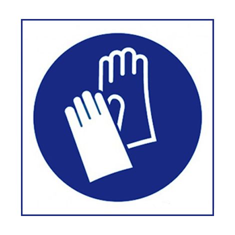 Schild "Handschuhe benutzen" 100x100mm rd28603 (1/2)