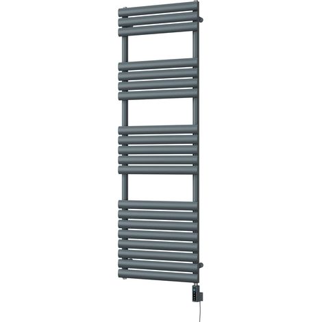 Omeara - Anthracite Electric Towel Rail H1595mm x W500mm 900w Thermostatic WIFI (1/3)