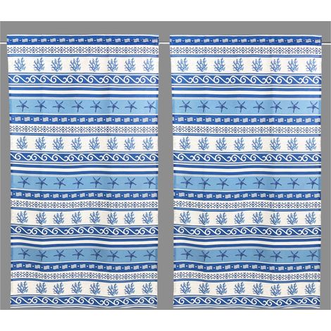 TENDINA vetro MODERNA larga 45 o 60 o 80 GRECIA BLU Made in Italy 1 Telo cm. 60x240 (1/5)