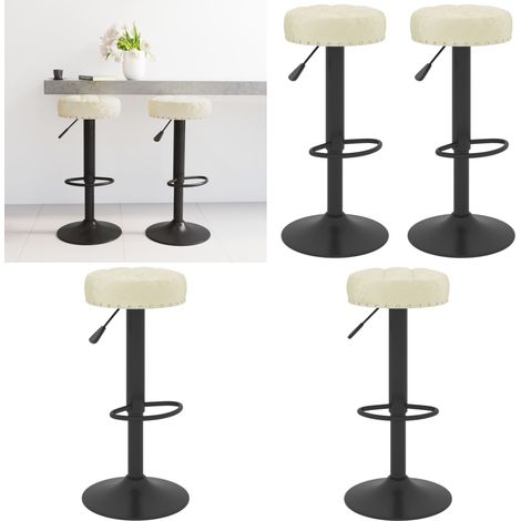 Tabourets de bar lot de 2 crème velours - Tabouret De Bar - Chaise De Comptoir - Fauteuil De Bar - Meuble De Salon - Décoration Intérieure - Home & Living (1/5)