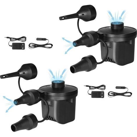 Pompe à Air Électrique pour Piscines. Gonfleur - Dégonfleur de Matelas Portable. Gonfleur pour Matelas, Flotteurs, Emballage sous Vide, avec 3 Buses. Compresseur 240V AC / 12V DC. (1/5)
