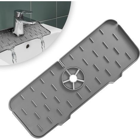 Crédence d'évier de cuisine, tapis de robinetterie en silicone pour salle de bain (1/5)