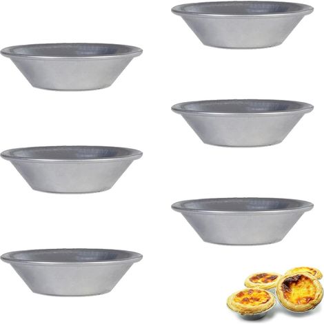 6 Pièces Moule Pasteis De Nata, Aluminium Réutilisable, Antiadhésif, Pour Muffins, Puddings, Pâtisserie (1/5)