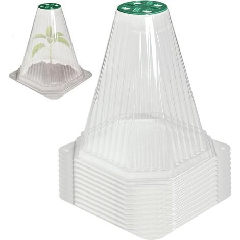 Lot de 10 protections pour plantes, 17, 8 x 16, 6 x 19, 1 cm, cloche de protection contre les animaux, cloche jardin multifonctionnelle (1/5)