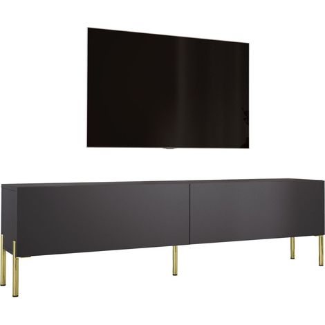 Meuble TV : Anthracite, pieds dorées, 170 x 52 x 32 cm (1/5)