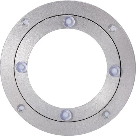 Plateau rotatif à billes en alliage d'aluminium résistant rond argenté Ø12cm pour table à dîner 1 unité (1/5)