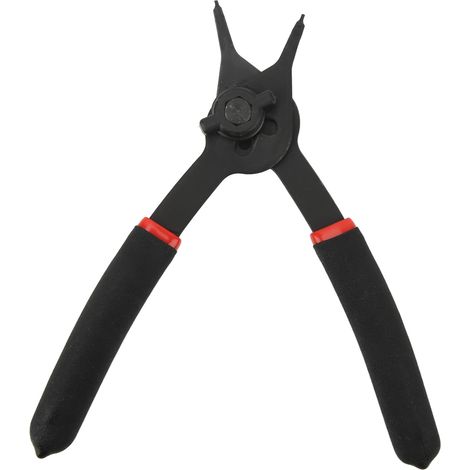 Pince pour anneaux élastiques 15 cm (6 po) acier, démontage bagues d'arrêt intérieures et extérieures, mors droits. (1/5)