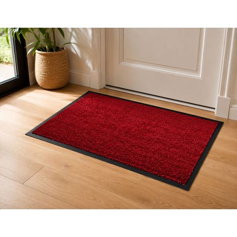 TAPIS MEMPHIS ROUGE 80X120 ACCUEIL ANTI-POUSSIERE MERCURY MC020019