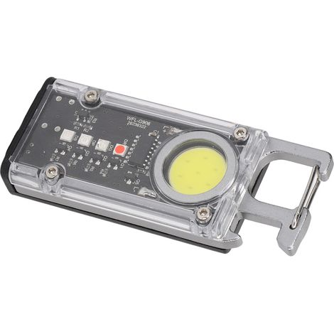 Petite lampe torche porte-clés haute luminosité étanche USB avec décapsuleur intégré, idéale pour le camping, la randonnée et la course à pied. (1/5)