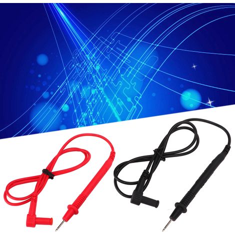 J.30030 Sondes universelles pour multimètre, câble de sonde extra fin de 2 mm, raccord banane 10 A 4 mm, rouge et noir, 5 ensembles vendus par commande. (1/5)