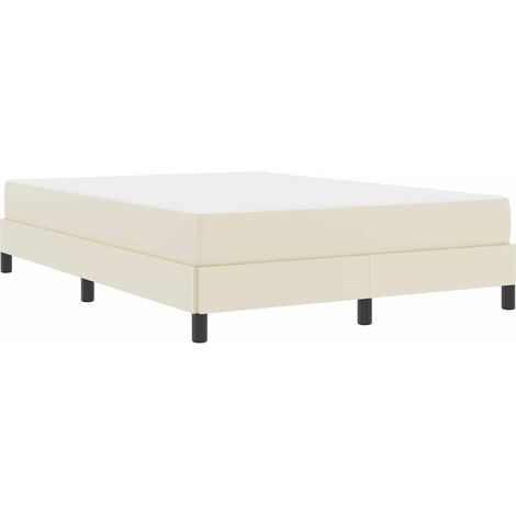 Lit double,Lit adulte,Lit avec matelas Crème 140 x 190 cm Faux cuir (1/5)