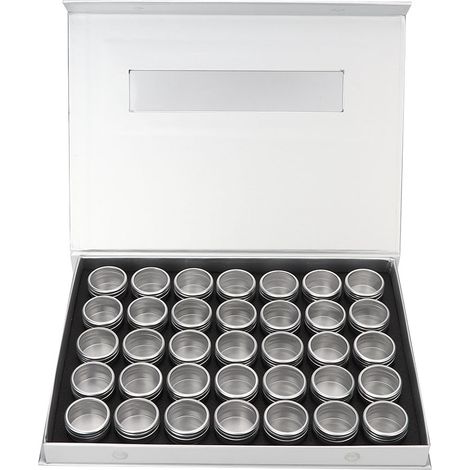 Boîte de rangement pour nail art, boîte en aluminium, boîte à strass, boîte de rangement pour accessoires d'ongles, boîte de rangement pour bijoux d'ongles, 35 flacons + coffret cadeau. (1/5)