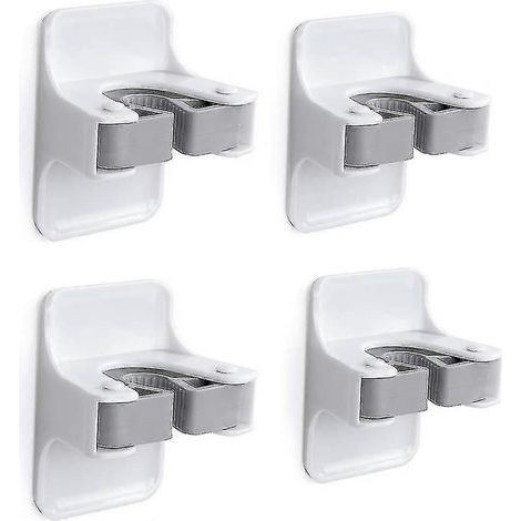 Support mural robuste pour balai, fixation adhésive sans perçage, ultra-antidérapant, pour balai et pelle à poussière, idéal pour la maison et la cuisine. (1/5)
