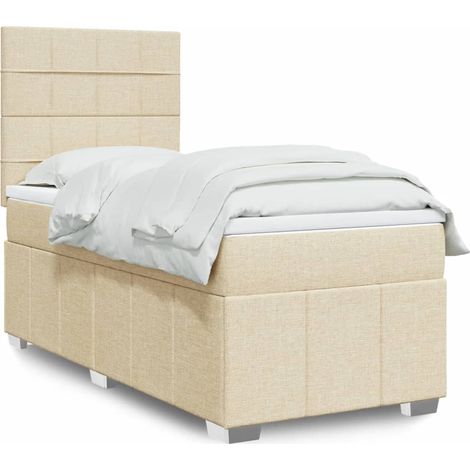 Boxspringbett mit Matratze Creme 80x200 cm Stoff vidaXL