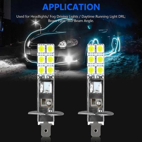 Stück H1 6000K Superweiß 55W LED-Scheinwerferlampen-Set Nebelscheinwerfer Edition 0725