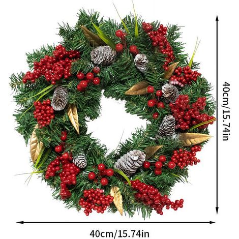Guirlande De Noël En Rotin - Simulacre De Guirlande En Rotin Pour Porte Et Mur - Décoration Intérieure Et Extérieure - 1 Pièce (1/4)