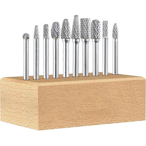 Jeu de 10 fraises en carbure à queue de 6,35 mm (1/4 pouce) pour soudure, béton, pierre, bois et plastique, gravure, découpe, nettoyage et meulage. (1/5)
