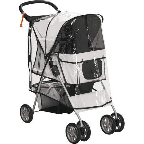 Poussette buggy pliable, animaux chariot pliante imperméable chien chat porte-gobelet panier de rangement inclus roues