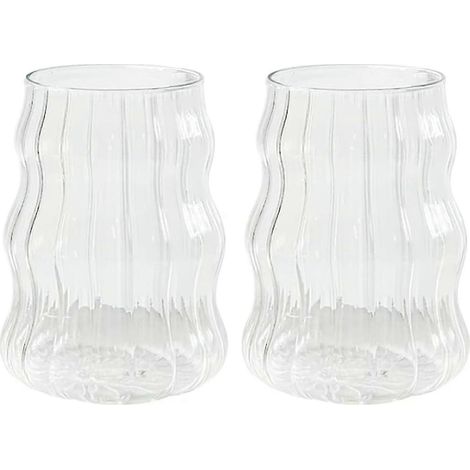 Lot de 2 verres cannelés à bulles transparents 473 ml (1/4)