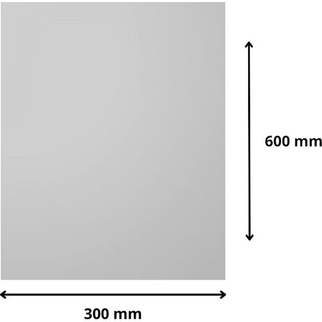 Plaque verre acrylique miroir 3 mm - 30 x 60 cm (300 x 600 mm) - Verre synthétique - Bord droits - Plexiglass (1/4)