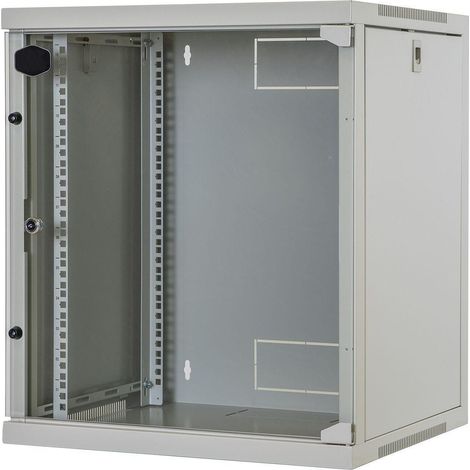 Quadro cloud, ispezionabile lateralmente, 540x450x620mm 12u, porta a vetro, colore grigio fanton 28132 (1/4)