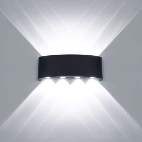 Plafoniera LED moderna, applique da parete in alluminio impermeabile, luce rotonda, per interni/esterni, corridoio, 8W, nera - Crezuo