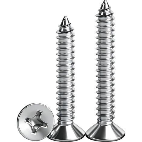 50 pièces Vis à Bois,M3x40mm Vis Autotaraudeuse à Tête Fraisée,Boulons Métalliques à Empreinte Cruciforme pour Métaux et de Mubles (1/5)